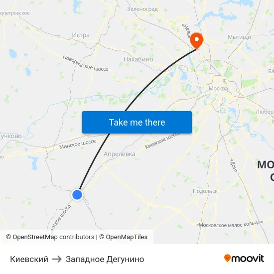 Киевский to Западное Дегунино map