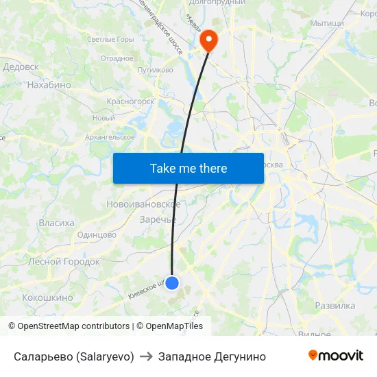 Саларьево (Salaryevo) to Западное Дегунино map