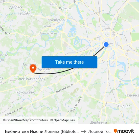 Библиотека Имени Ленина (Biblioteka Imeni Lenina) to Лесной Городок map
