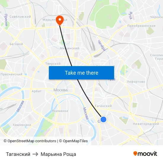 Таганский to Марьина Роща map