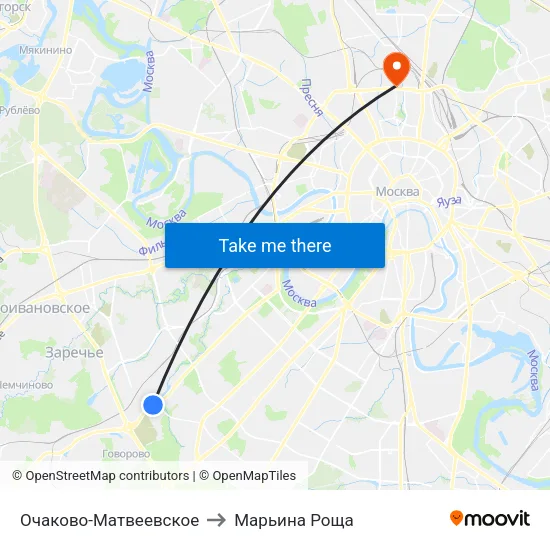 Очаково-Матвеевское to Марьина Роща map