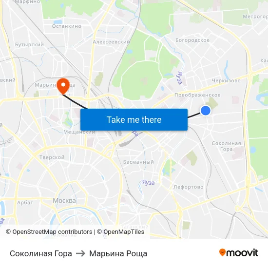 Соколиная Гора to Марьина Роща map