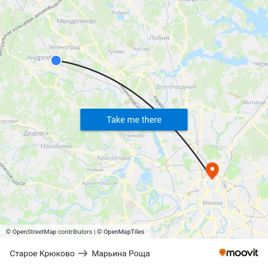 Старое Крюково to Марьина Роща map