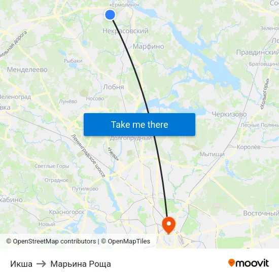 Икша to Марьина Роща map