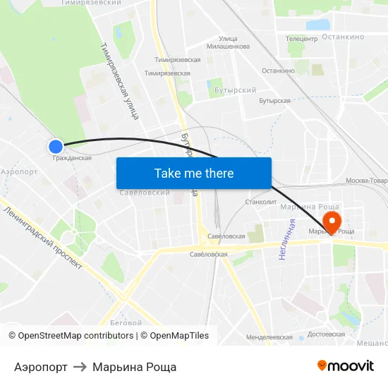 Аэропорт to Марьина Роща map
