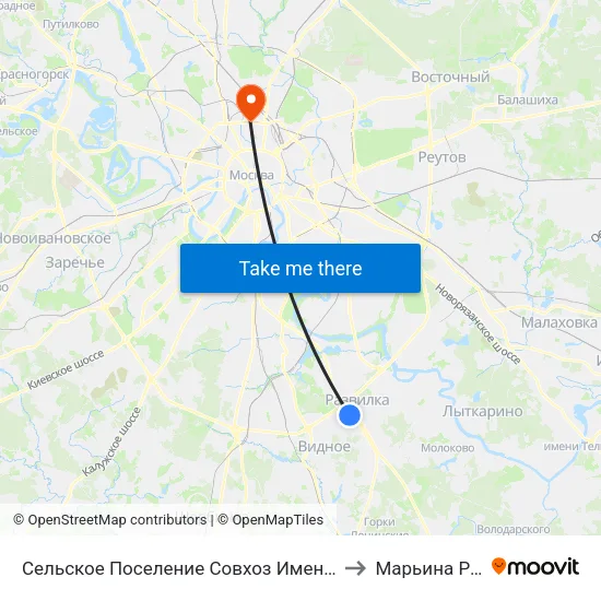 Сельское Поселение Совхоз Имени Ленина to Марьина Роща map