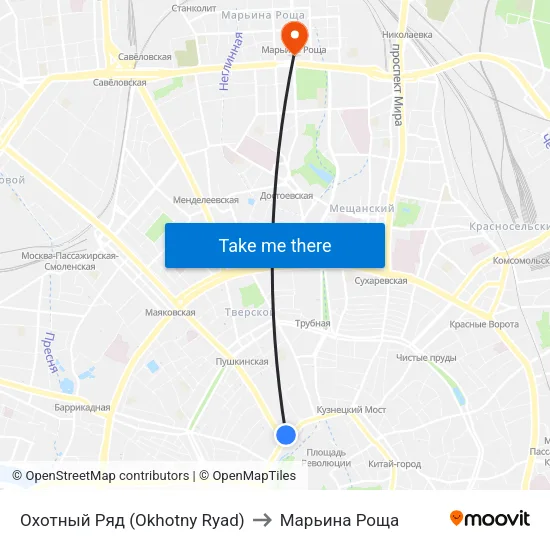 Охотный Ряд (Okhotny Ryad) to Марьина Роща map