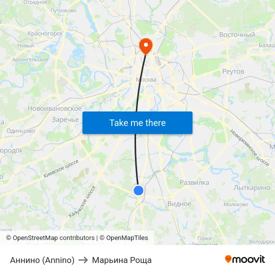 Аннино (Annino) to Марьина Роща map