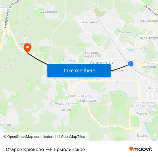 Старое Крюково to Ермолинское map