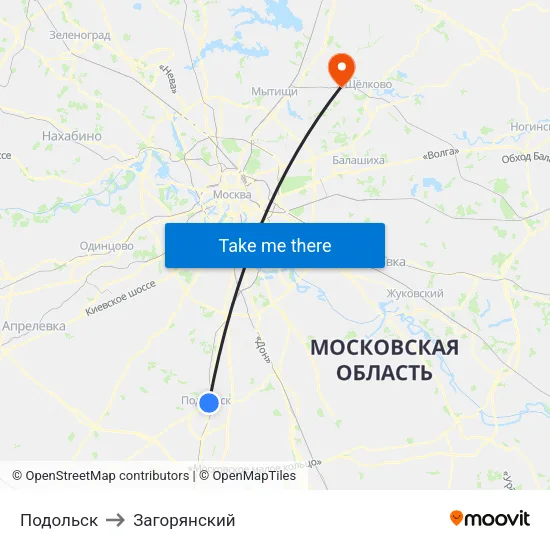 Подольск to Загорянский map
