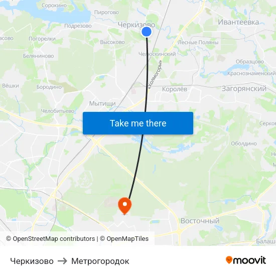 Черкизово to Метрогородок map