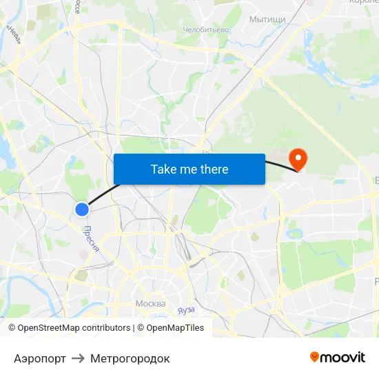 Аэропорт to Метрогородок map