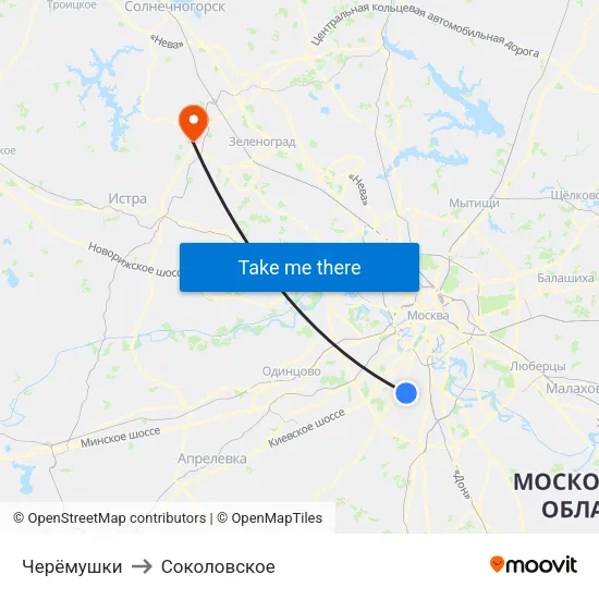 Черёмушки to Соколовское map