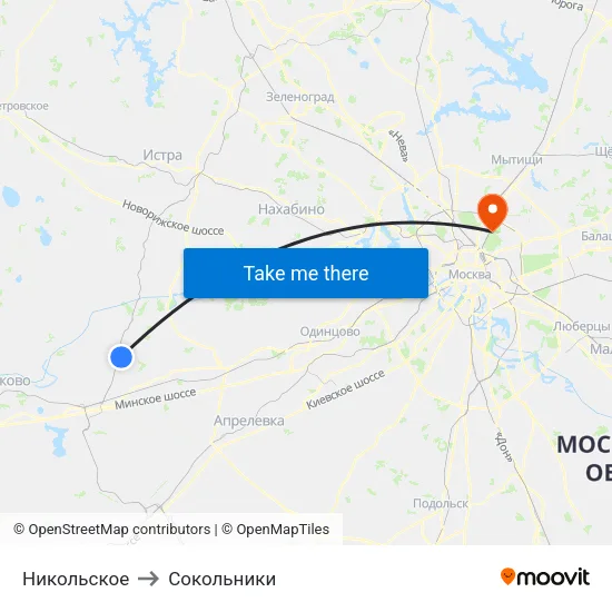 Никольское to Сокольники map