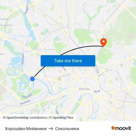 Хорошёво-Мнёвники to Сокольники map