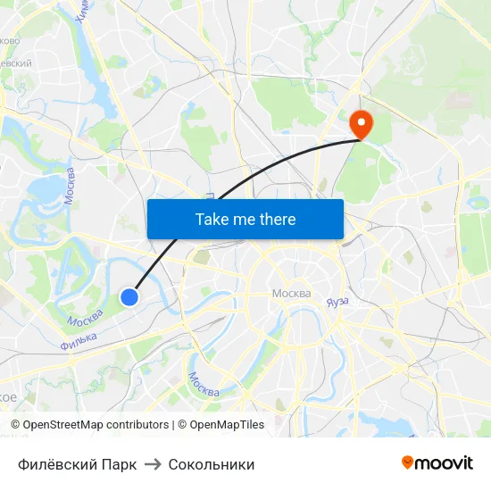 Филёвский Парк to Сокольники map