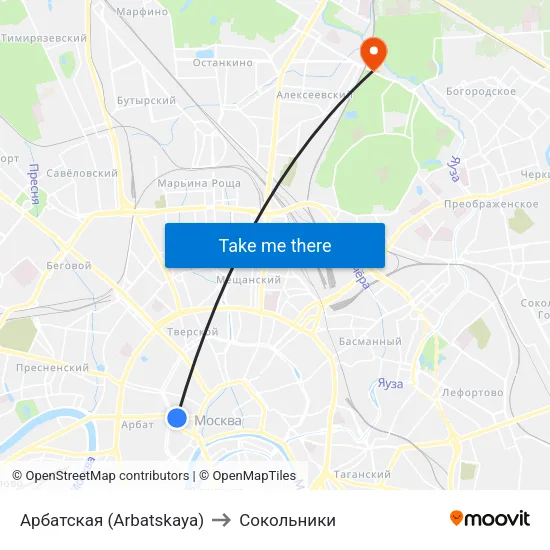 Арбатская (Arbatskaya) to Сокольники map