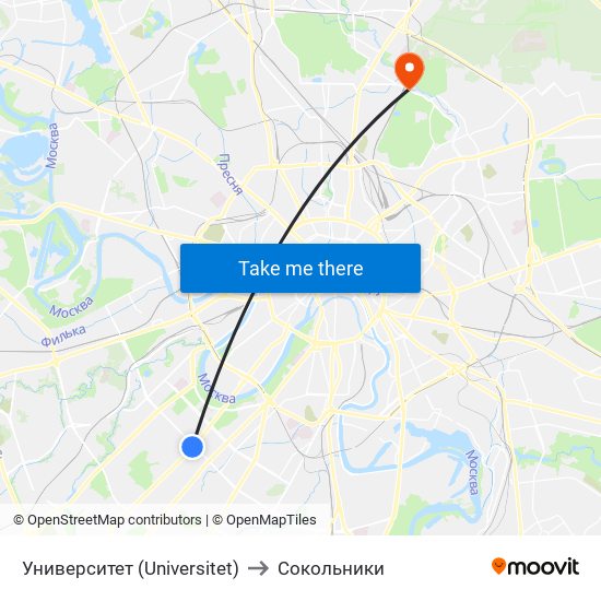 Университет (Universitet) to Сокольники map