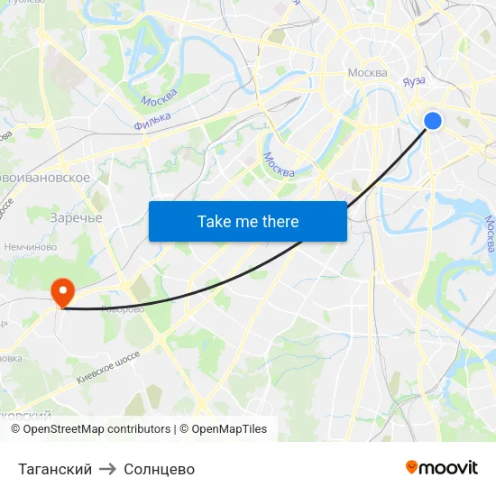 Таганский to Солнцево map