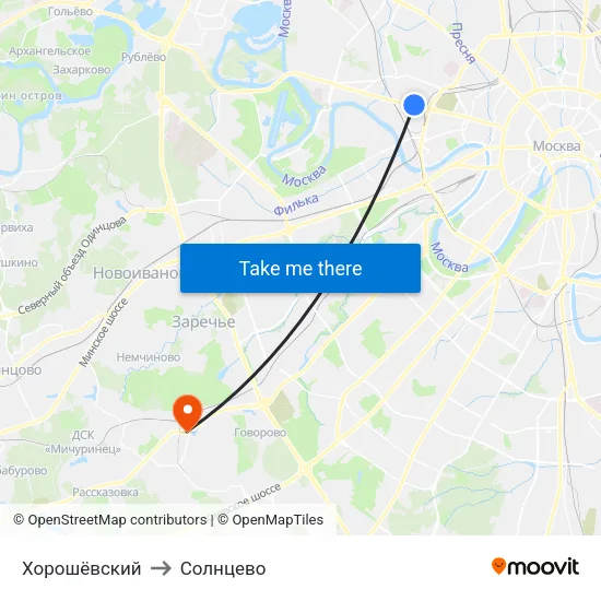 Хорошёвский to Солнцево map