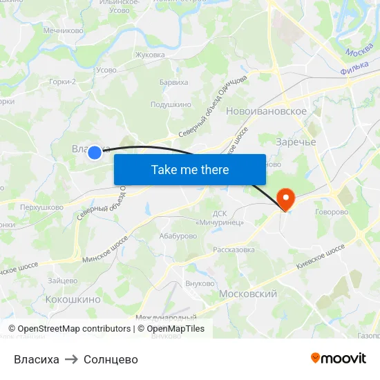 Власиха to Солнцево map