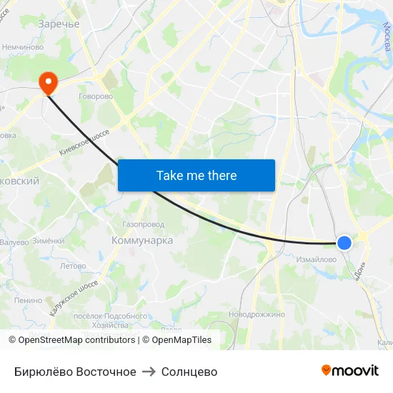 Бирюлёво Восточное to Солнцево map