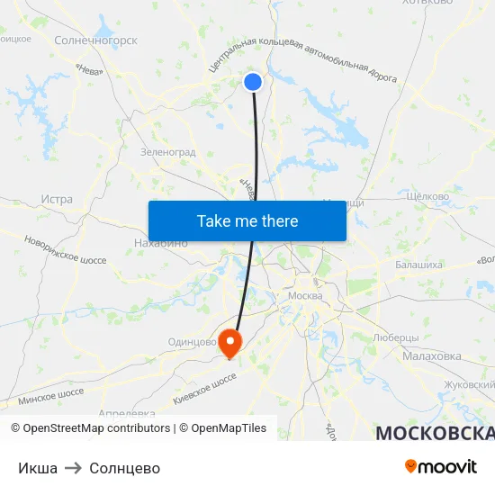 Икша to Солнцево map