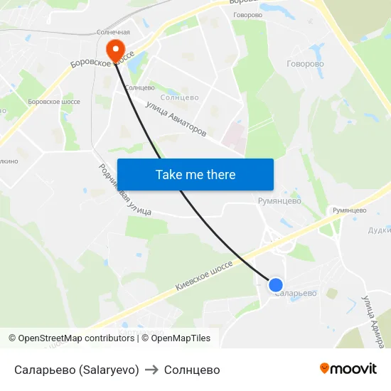 Саларьево (Salaryevo) to Солнцево map