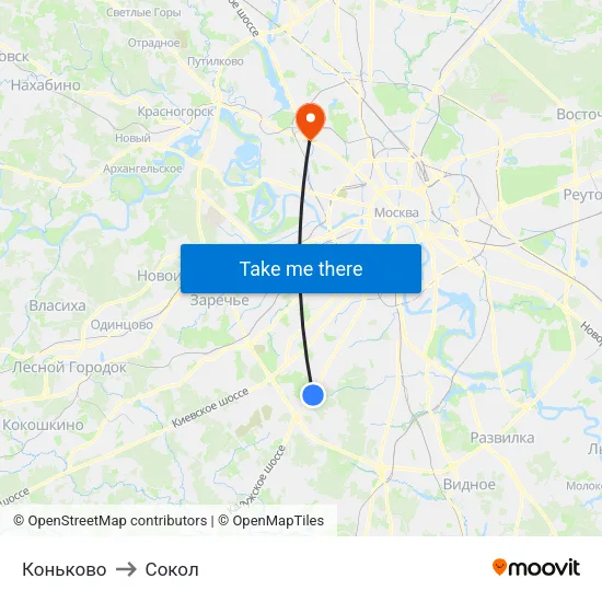 Коньково to Сокол map
