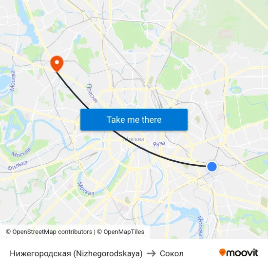 Нижегородская (Nizhegorodskaya) to Сокол map