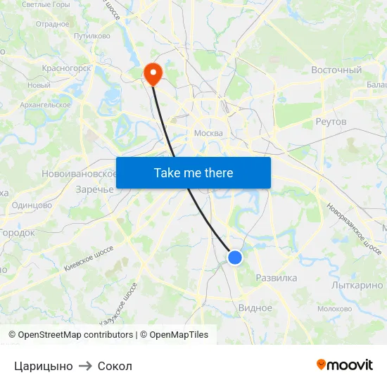 Царицыно to Сокол map