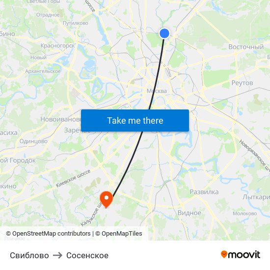 Свиблово to Сосенское map