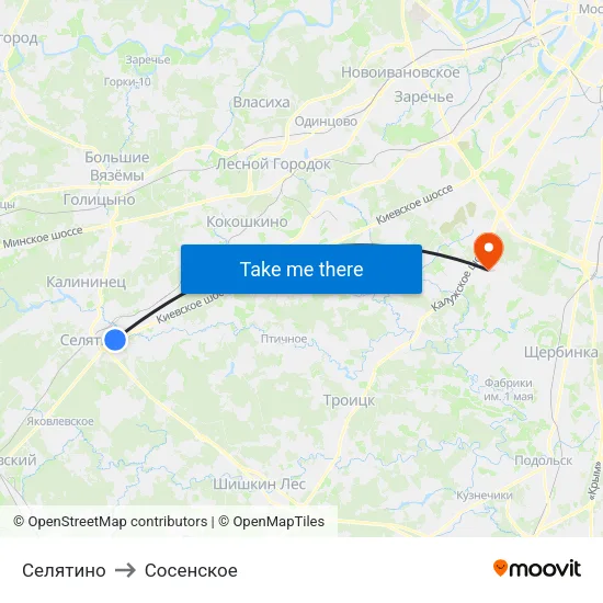 Селятино to Сосенское map