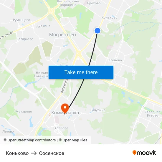 Коньково to Сосенское map