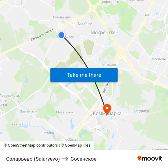 Саларьево (Salaryevo) to Сосенское map