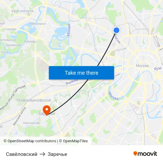 Савёловский to Заречье map