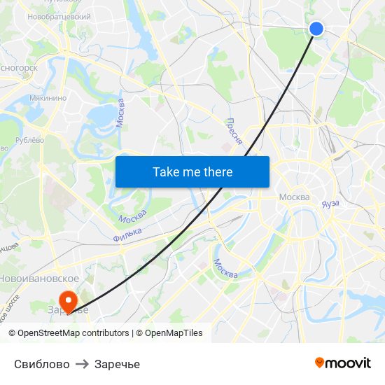 Свиблово to Заречье map