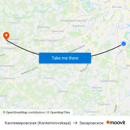 Кантемировская (Kantemirovskaya) to Захаровское map