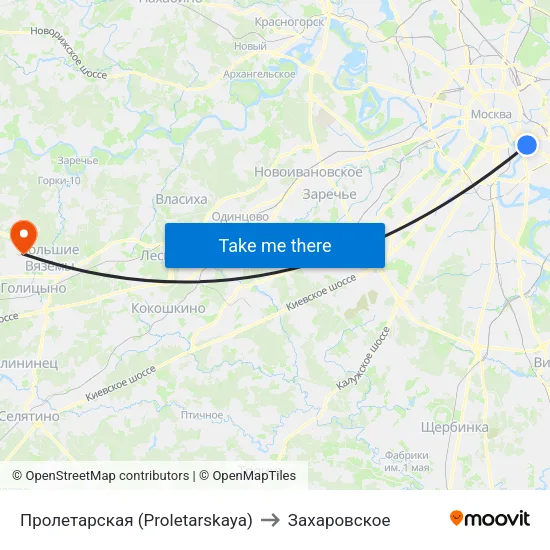 Пролетарская (Proletarskaya) to Захаровское map