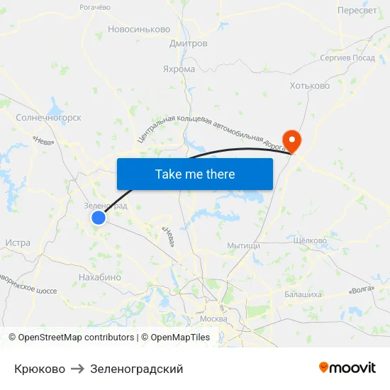 Крюково to Зеленоградский map