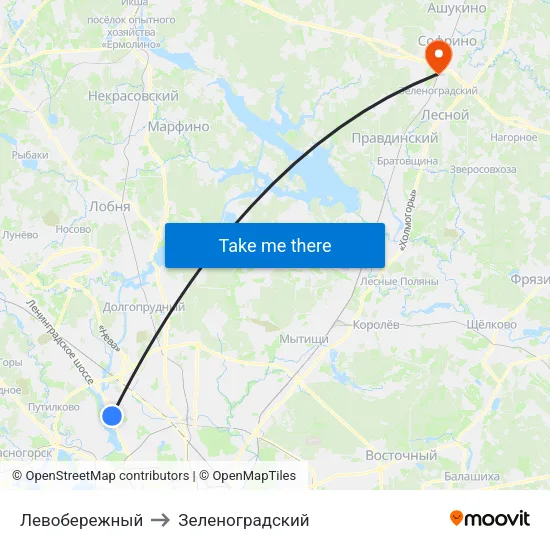 Левобережный to Зеленоградский map