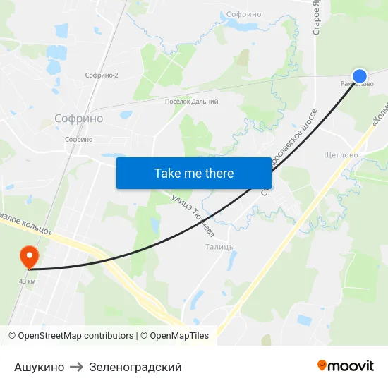 Ашукино to Зеленоградский map