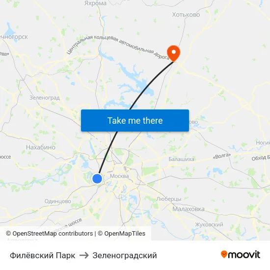 Филёвский Парк to Зеленоградский map