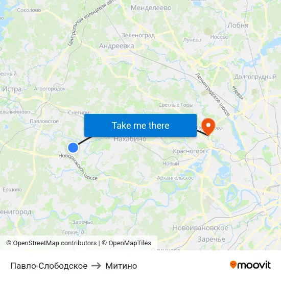 Павло-Слободское to Митино map