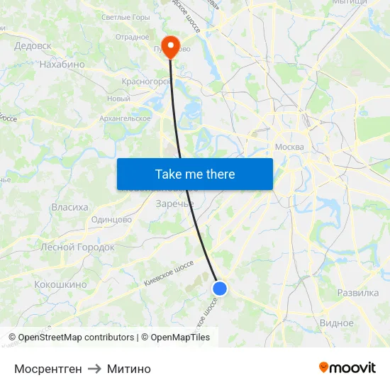 Мосрентген to Митино map