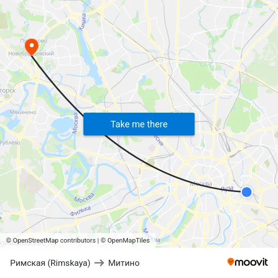 Римская (Rimskaya) to Митино map