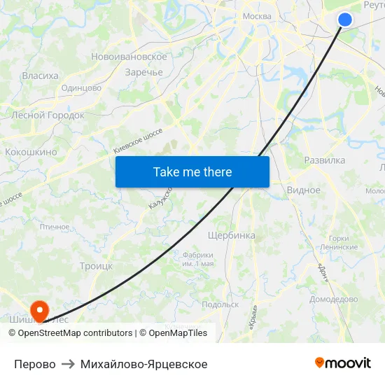 Перово to Михайлово-Ярцевское map