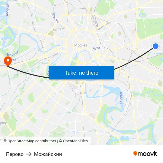 Перово to Можайский map