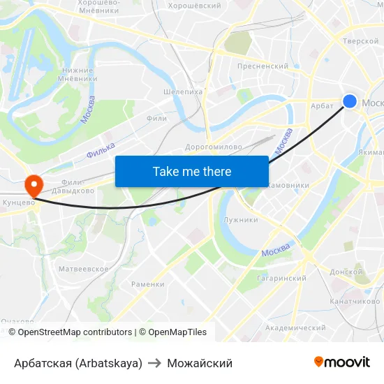 Арбатская (Arbatskaya) to Можайский map