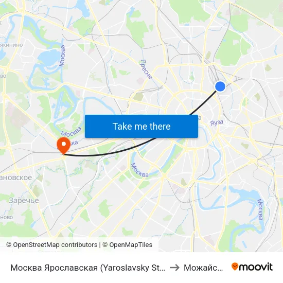 Москва Ярославская (Yaroslavsky Station) to Можайский map